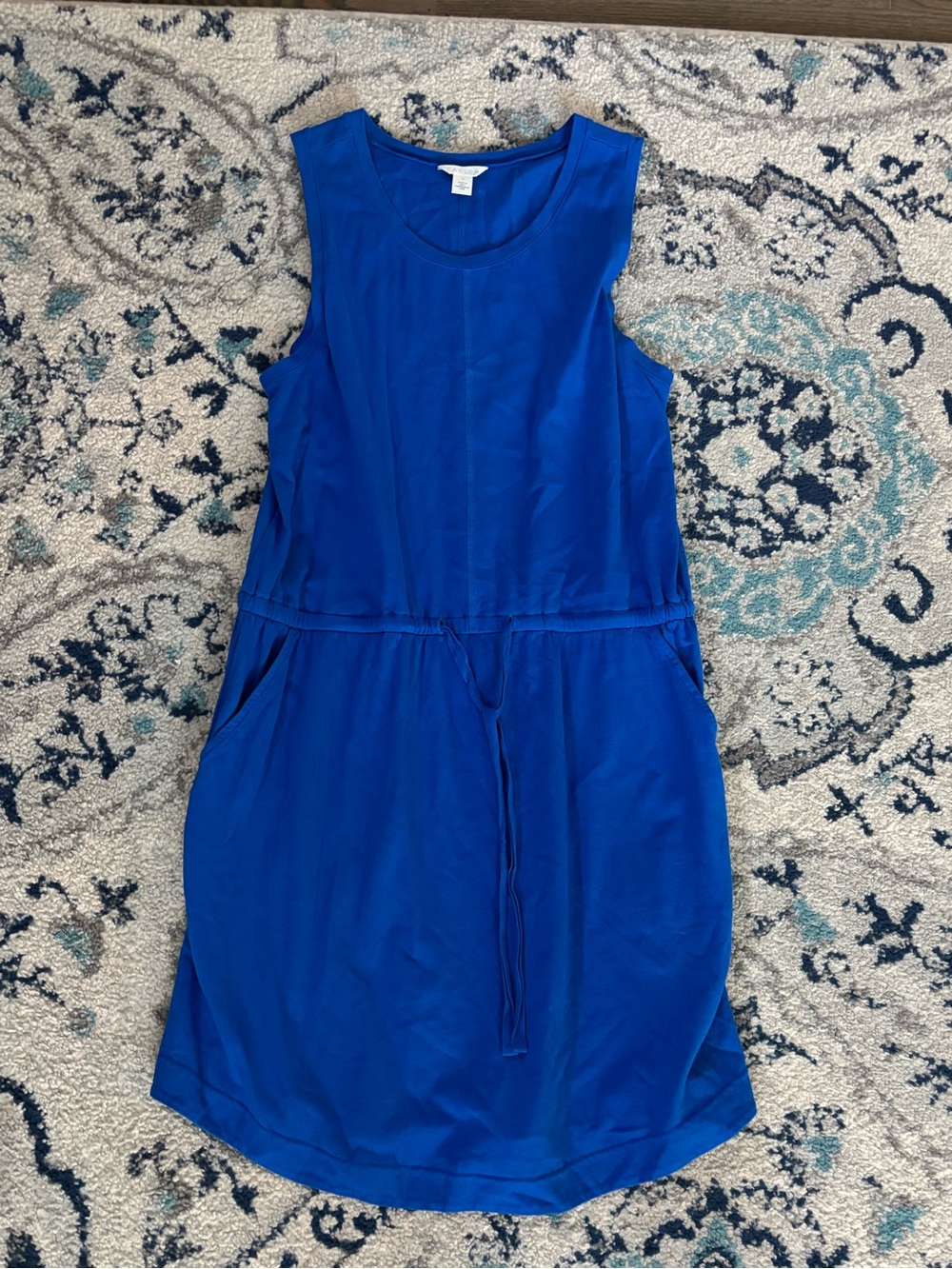 Caslon Sleeveless Royal Blue Drawstring Waist Mini Dress
